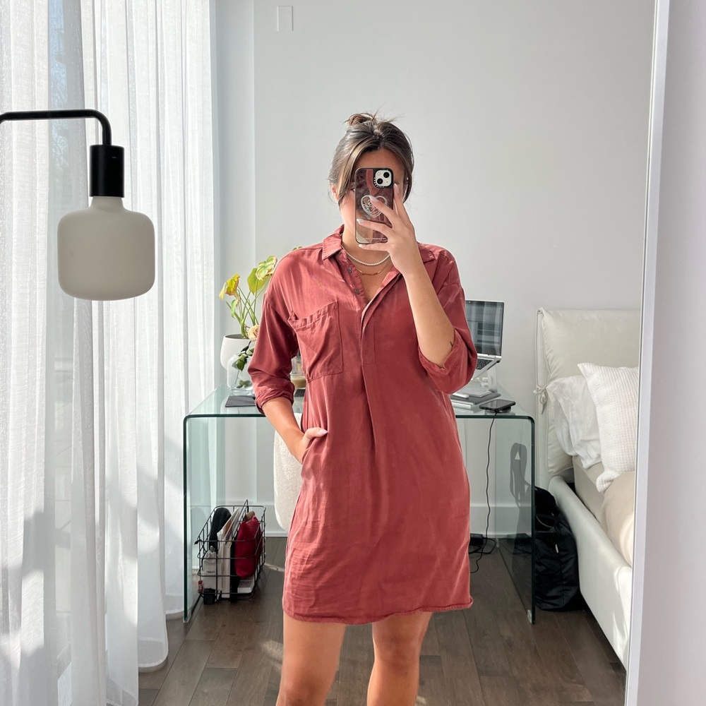Burnt Orange 3/4 Sleeve Dress